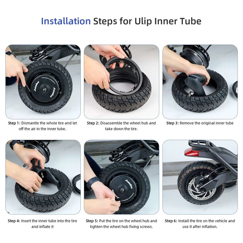 Chargez l'image dans la visionneuse de la galerie, 10 Inch 10x2.50 Reinforced Inner Tubes (2 Sets) with 90° Bent Valve &amp; 2 Pry Bars for Zero 10X &amp; VSETT Scooters | ULIP
