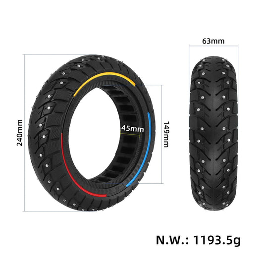 10x2.5 Studded Off-Road Solid Tire 10 Inch with 3-Color Circle for Ninebot Max G30 / G30D & F2 / F2 Pro / F2 Plus | ULIP