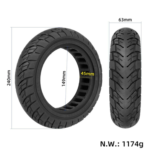 10x2.5 (60/70-6.5) Off-Road Solid Tire 10 Inch with 45mm Slot for Ninebot Max G30 G30D & F2 / F2 Pro / F2 Plus | ULIP