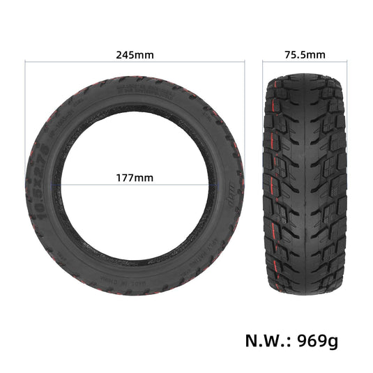 10.5 Inch 10.5x2.75 Self-Repairing Tubeless Tire with Jelly Gel for Segway Ninebot P65, P100, P100S & P100SU | ULIP