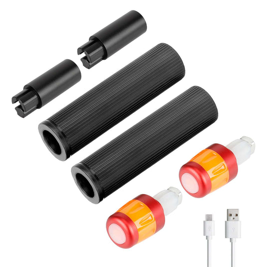 USB Rechargeable Handlebar Extender Silicone Grip Set with LED Turn Signal Light for Xiaomi M365 Pro 4 5 & Ninebot ES1 ES2 ES4 | ULIP