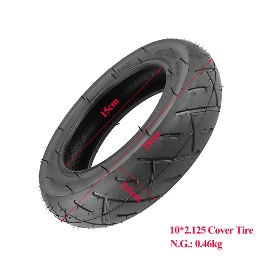 10 Inch 10x2.125 Outer Tire and Inner Tube Set with Straight Valve for Electric Scooters & Self-Balancing Scooters | ULIP