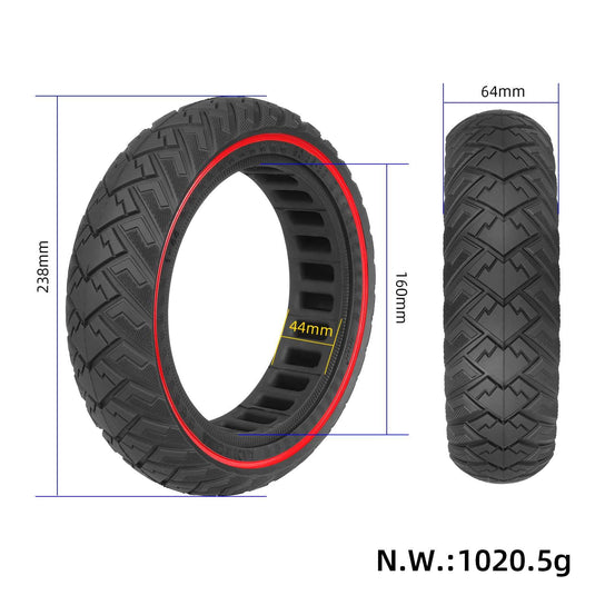 60/65-6.9 Off-Road Honeycomb Solid Tire 10 Inch with Red Circle for Segway Ninebot Max G2 / G65 | ULIP