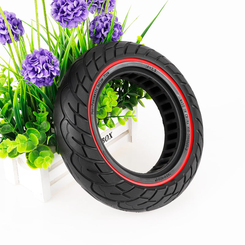 Laden Sie das Bild in Galerie -Viewer, 10x2.5 (10 Inch) Solid Tire with Red Circle &amp; 37mm Slot for Kugoo M4 &amp; M4 Pro | ULIP
