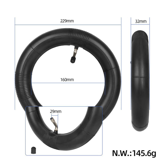 10 Inch 10x2 10x2.125 10x2.5 Heavy-Duty Thickened Inner Tube with 45-Degree Angled Valve for Electric Scooters & Bikes | ULIP