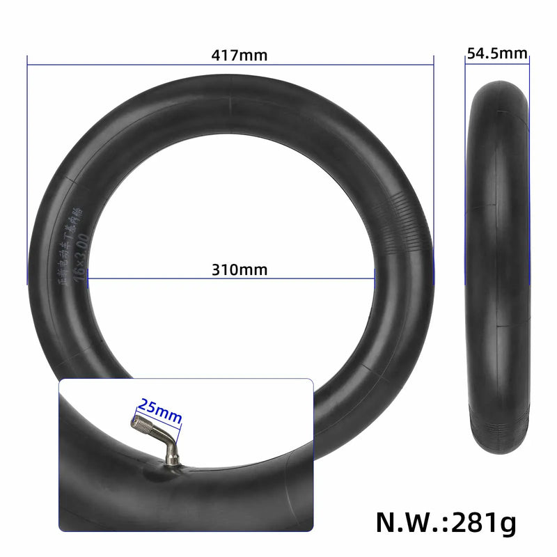 Cargue la imagen en el visor de la galería, 16 Inch 16x3.0 Thickened Inner Tube with 60-Degree Bent Valve for Electric Bicycle &amp; Scooter | ULIP
