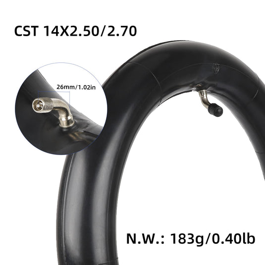 14 Inch 14x2.50 (14x2.70) Thickened Inner Tube with 60-Degree Outward Bent Valve for Electric Bicycle & Kid Bicycle | ULIP
