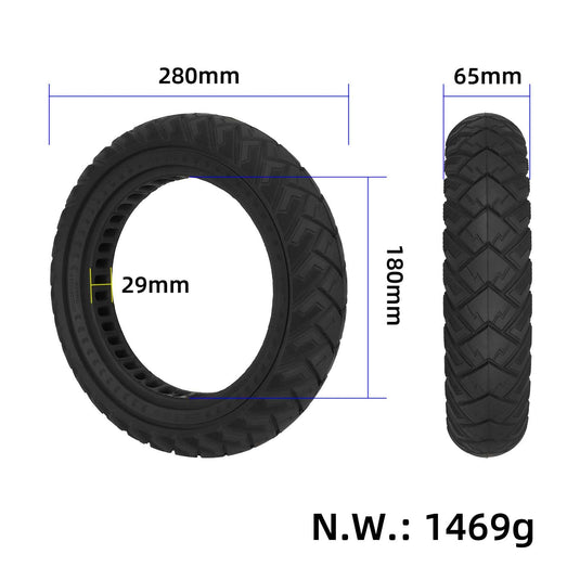 12 Inch 12x2.125 Off-Road Wing Pattern Solid Tire (Slot 28mm) for Electric Scooters | ULIP