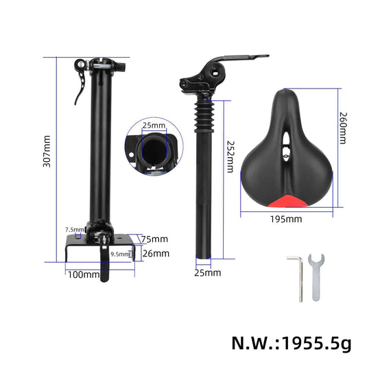 Height Adjustable Foldable Seat with Shock Absorption for Kugoo M4 & M4 Pro | ULIP