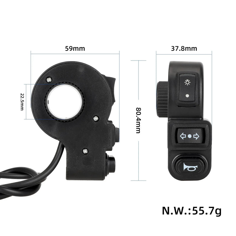 갤러리 뷰어에 이미지 로드, 3-in-1 Handlebar Combination Switch (Headlight, Horn, Turn Signal) for Electric Vehicles and Tricycles | ULIP
