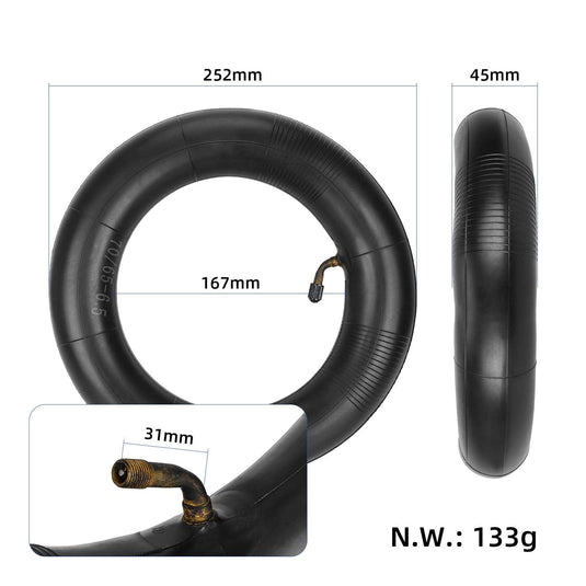 10 Inch 70/65-6.5 Reinforced Inner Tube with 45-Degree Inward Valve for Electric Scooter & Balance Scooter | ULIP