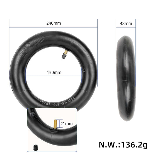 10 Inch 10x2.70-6.5 (70/65-6.5) Thickened Inner Tube with Straight Valve for Xiaomi M365 & Electric Scooters | ULIP