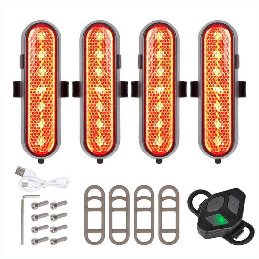 4-Pack Wireless Rechargeable Turn Signal Light Set with Remote for Xiaomi Ninebot Kukirin Dualtron | ULIP