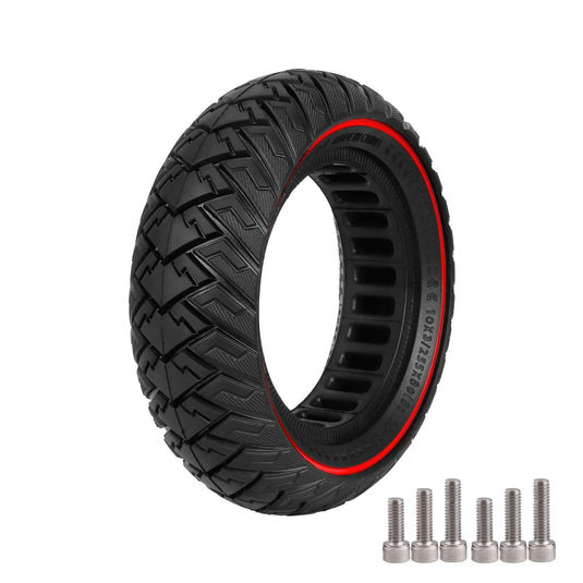 10x3 / 255x80 (10 Inch) Off-Road Solid Tire with Red Circle for Kugoo M4 Pro, Zero 10X & Kaabo Mantis | ULIP