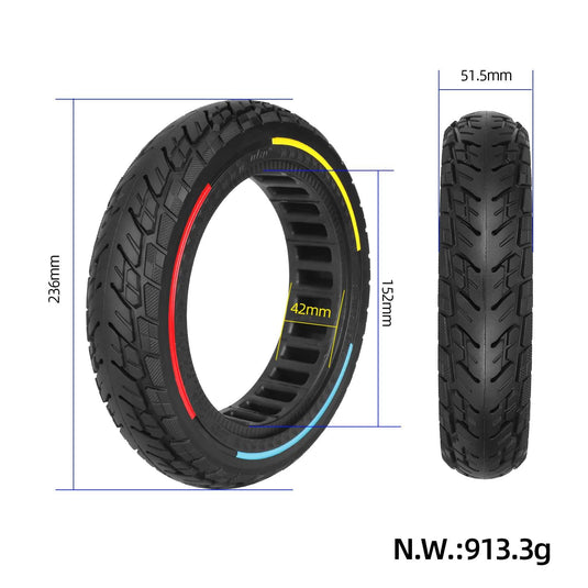 10x2.125 Solid Tire 10 Inch with 3-Color Circles for Xiaomi 4 / 4 Lite 2nd Gen & Ninebot F20 F25 F30 F40 | ULIP