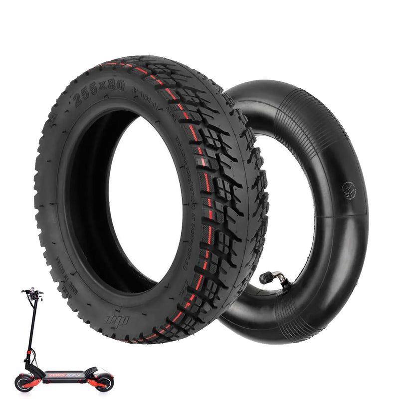Chargez l'image dans la visionneuse de la galerie, 10 Inch 255x80 (10x3.0) Off-Road Tire and Inner Tube Set with 90° Valve for Zero 10X &amp; Kugoo M4 | ULIP

