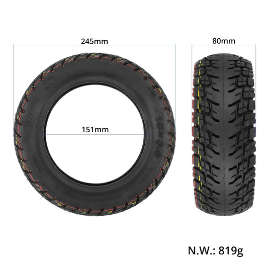 10x3 (10 Inch) 80/65-6 Off-Road Tubeless Tire (255x80) Thickened Vacuum Tyre | ULIP
