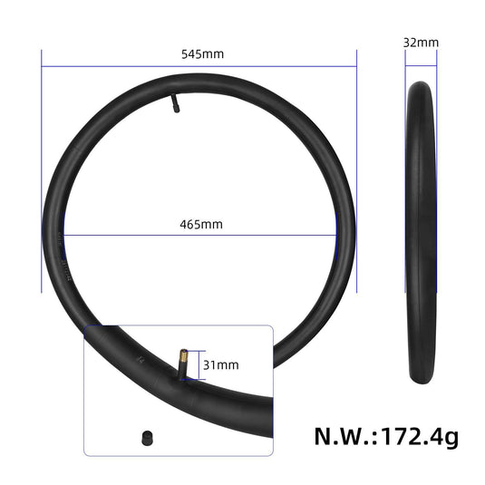 22x1.75/2.125 Inner Tube 22 Inch with Schrader Valve (AV) for Bicycles | ULIP