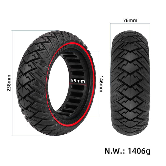 10x2.70-6.5 (10 Inch) Off-Road Solid Tire with Red Circle for Kugoo G-booster | ULIP