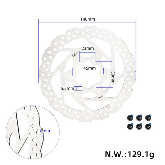 140mm 6-Hole Disc Brake Rotor for Kukirin G3, G2 Master, G3 Pro & T3 | ULIP