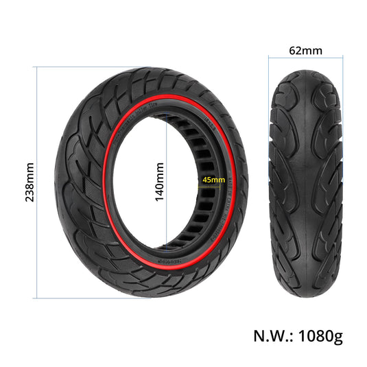 10x2.5 Hollow Damping Solid Tire 10 Inch with Red Circle for Segway Ninebot Max G30 / G30D | ULIP