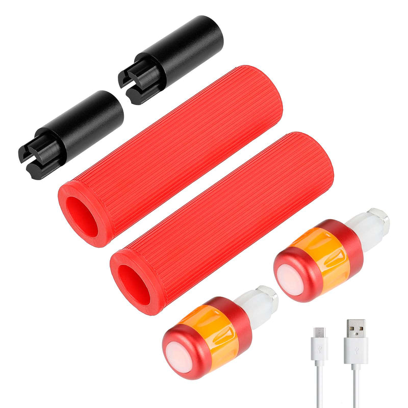 Cargue la imagen en el visor de la galería, USB Rechargeable Handlebar Extender Silicone Grip Set with LED Turn Signals for Segway Ninebot Max G30 / G30D | ULIP
