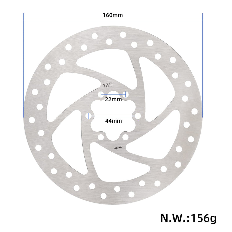 갤러리 뷰어에 이미지 로드, 160mm 6-Bolt Disc Brake Rotor with Bolts for Bicycles and Scooters | ULIP
