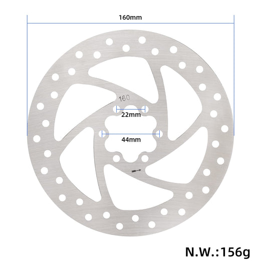 160mm 6-Bolt Disc Brake Rotor with Bolts for Bicycles and Scooters | ULIP