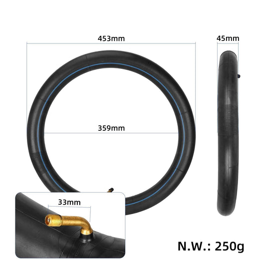 18 Inch 18x2.50 Thickened Butyl Inner Tube with Bent Angle Valve Stem for Electric Scooters & E-Bike | ULIP