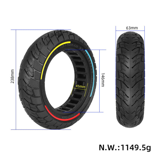 10x2.5 (60/70-6.5) Solid Tire 10 Inch with 3-Color Circle for Ninebot Max G30 / G30D & F2 / F2 Pro / F2 Plus | ULIP