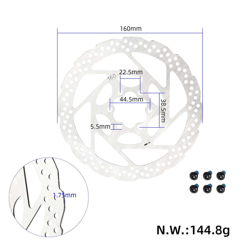 Cargue la imagen en el visor de la galería, 160mm 6-Hole Brake Disc Rotor for Kukirin G2 G4 | ULIP
