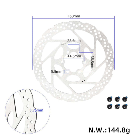 160mm 6-Hole Brake Disc Rotor for Kukirin G2 G4 | ULIP