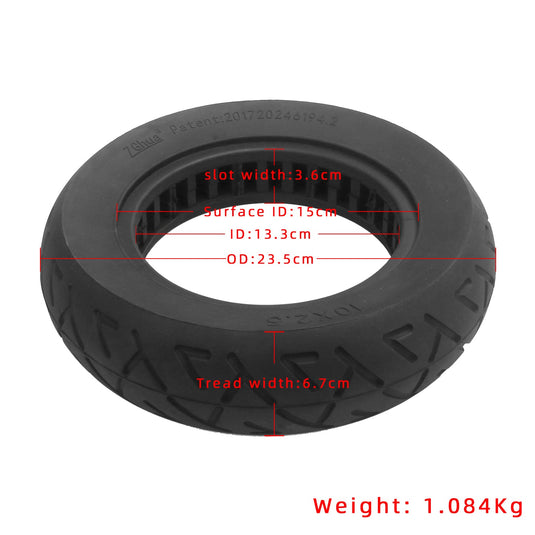 10x2.5 Solid Tire 10 Inch Maintenance-Free Honeycomb Tyre for Electric Scooters | ULIP