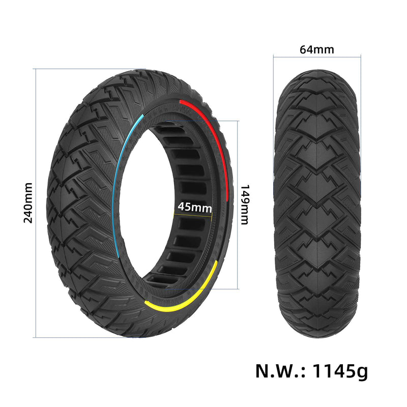 Laden Sie das Bild in Galerie -Viewer, 250x64 Off-Road Solid Tire 10 Inch with 3-Color Circle for Xiaomi 4 Ultra and Navee S65 | ULIP
