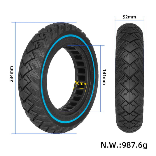 10x2.125 Off-Road Solid Tire 10 Inch with Blue Circle (ID 141mm) for Xiaomi M365 Pro Pro2 1S and HX X6 X7 X8 | ULIP