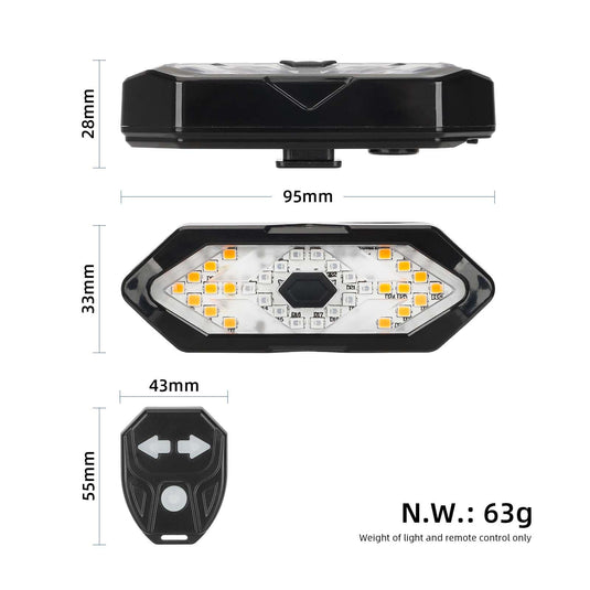 Wireless Remote Turn Signal LED Tail Light with 32 LEDs for Xiaomi M365 Pro 4 Ultra & Ninebot Max G30 | ULIP