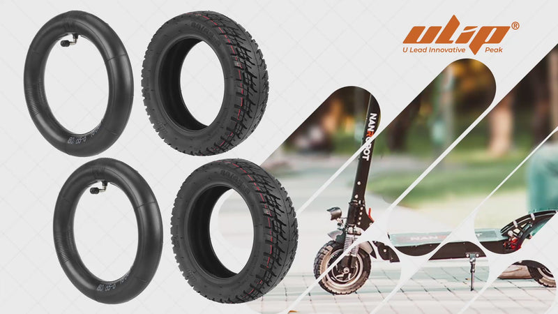 갤러리 뷰어에서 비디오로드 및 재생, ulip (2 Pack)  80/65-6 Off Road Tire with Inner Tube Pneumatic Tyre for Nanrobot D6+ 2.0 D4+ 2.0 E-Scooter and other 80/65-6 Rear Front Wheel Tire Scooter
