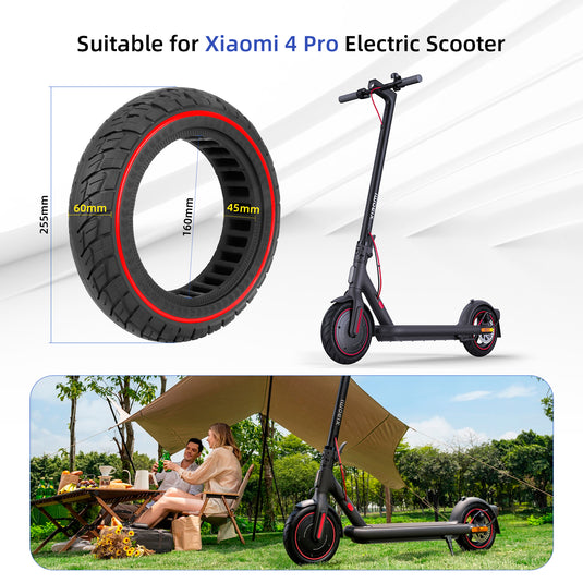 ulip 60/70-7 Solid Scooter Tire 10 inch Rubber Tire Front and Rear Wheels Replacement for Xiaomi 4 Pro Scooter