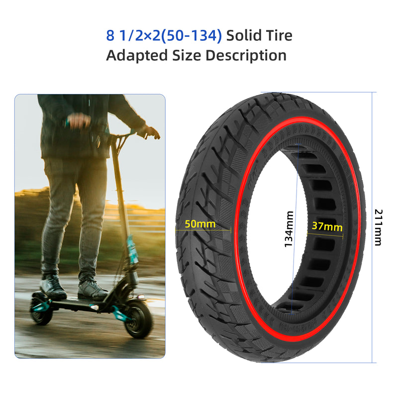 Load image into Gallery viewer, ulip 8.5x2(50-134) Solid Scooter Tire Front and Rear Wheels Replacement for VSETT 9 9+ ZERO 9 Inokim Light 2 scooters
