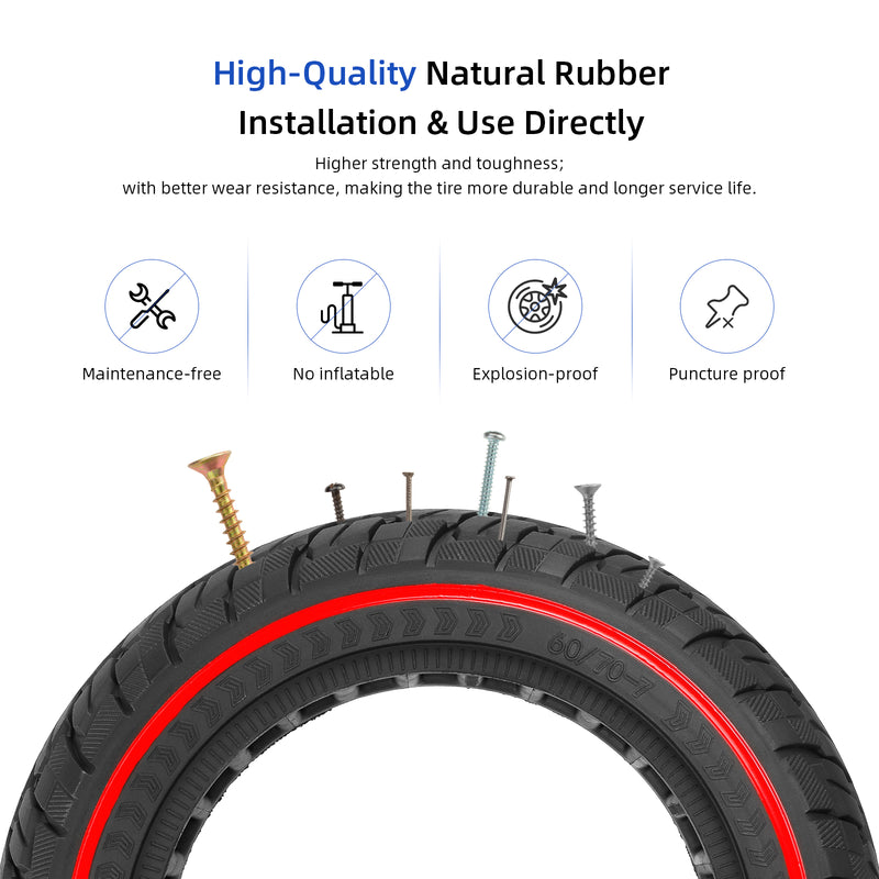 Cargue la imagen en el visor de la galería, ulip 60/70-7 Solid Scooter Tire 10 inch Rubber Tire Front and Rear Wheels Replacement for Xiaomi 4 Pro Scooter
