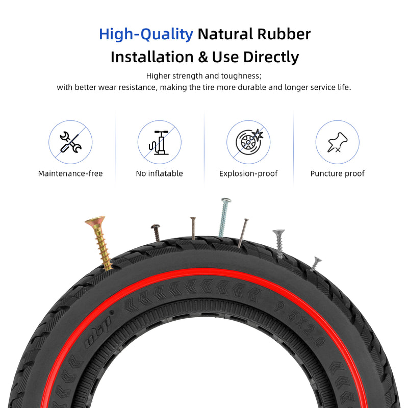 Load image into Gallery viewer, ulip 9.5x2 Solid Scooter Tire 8.5 inch Rubber Tire Front and Rear Wheels Replacement for Xiaomi M365 Pro Pro2 1S MI3 and 8.5 inch Scooters
