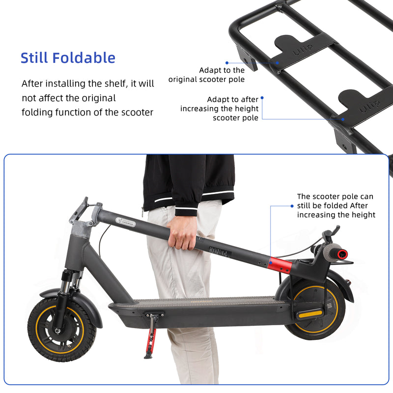 Load image into Gallery viewer, ulip Electric Scooter Rear Rack Scooter Rear Wheel Thicken Steel Cargo Shelf Storage Rack Scooter Accessories for Segway Ninebot Max G30 G30D G30E G30LP

