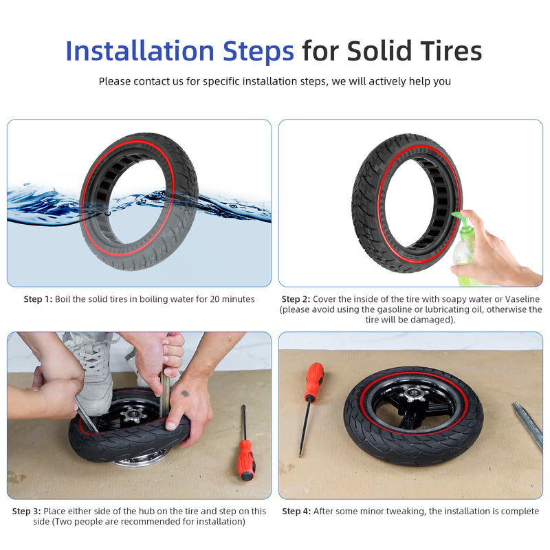 Chargez l&#39;image dans la visionneuse de la galerie, ulip Solid Scooter Tire 8.5 inch Rubber Tire 50/75-6.1 Front and Rear Wheels Replacement for Xiaomi M365 Pro Pro2 1S MI3 and 8.5 inch Scooters
