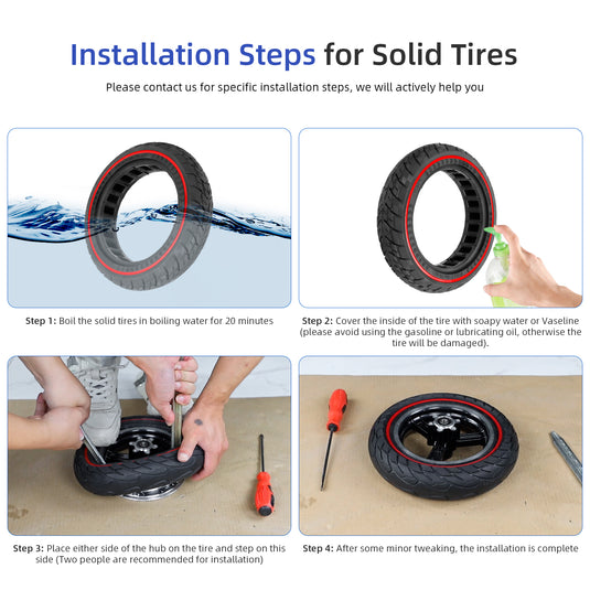 ulip Solid Scooter Tire 8.5 inch Rubber Tire 50/75-6.1 Front and Rear Wheels Replacement for Xiaomi M365 Pro Pro2 1S MI3 and 8.5 inch Scooters