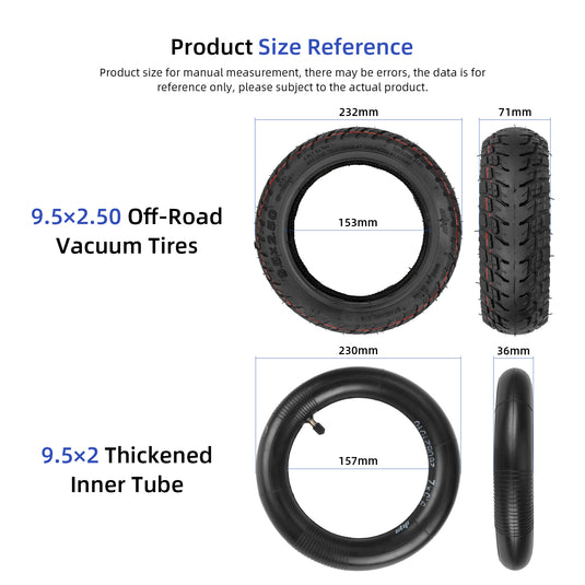 Ulip 9.5 x 2.5 Off-Road Tire 9.5 Inch Tubeless Tire for Niu KQI3 Electric Scooter Accessories Rear Front Wheel Replacement Tire
