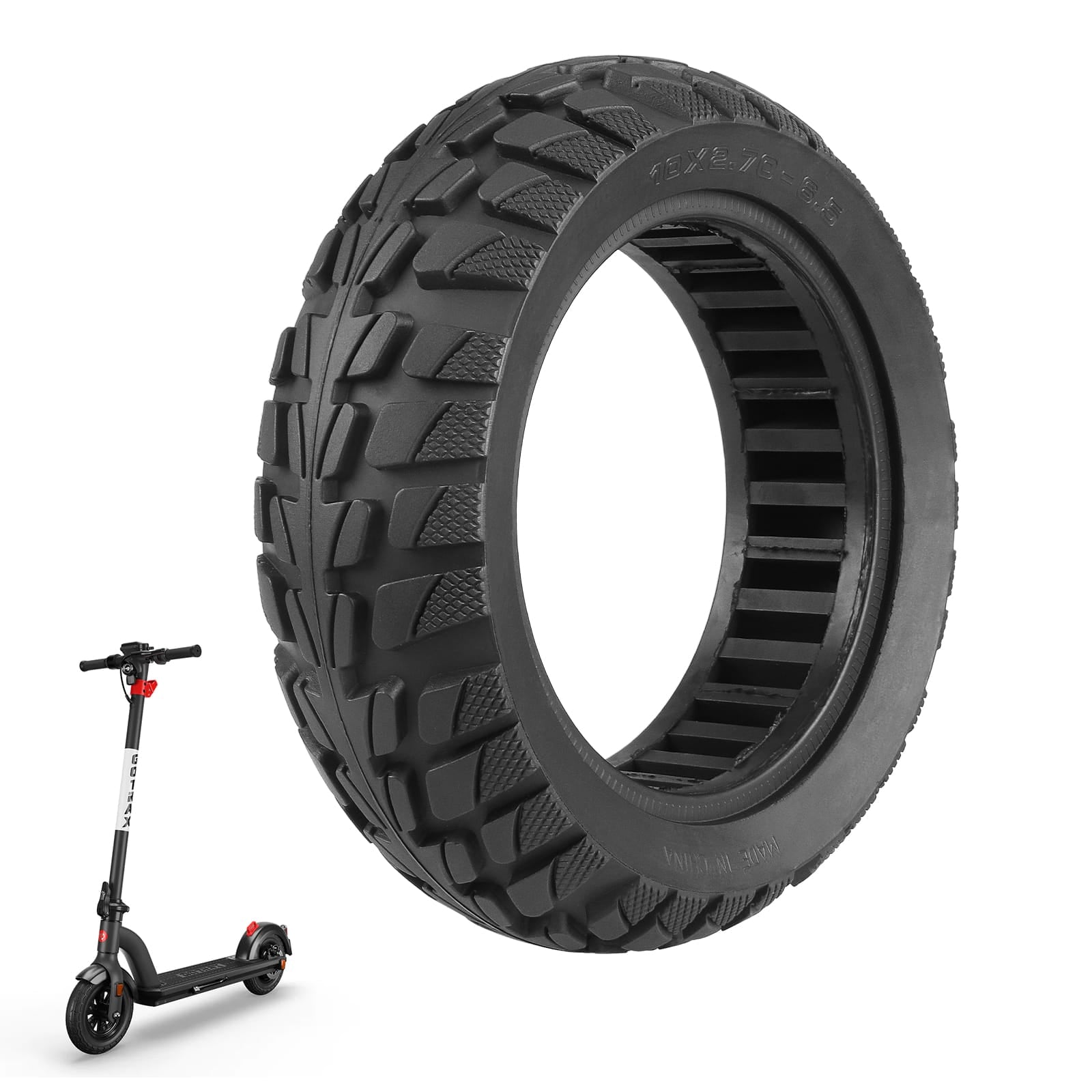 1PCS Scooter Solid Tire 10 Inch 10x2.7-6.5 Electric Scooter Wheels Rep ...