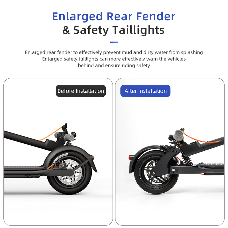 Load image into Gallery viewer, ulip Rear Shock Suspension Set with Shock Absorber Fender License Plate Big Taillight for Ninebot F Series F20 F25 F30 F40 Electric Scooter(Black)
