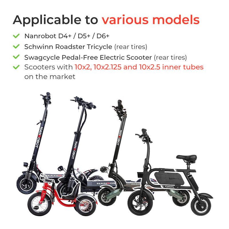 Laden Sie das Bild in Galerie -Viewer, ulip (2er-Pack) 10x2 10x2,125 10x2,5 Ersatzschläuche mit 90 Grad für Nanrobot D4+ D5+ D6+ Scooter Trike Kinderwagen 
