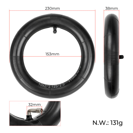 ulip (2-Pack) 10x2 10x2.125 10x2.5 Replacement Inner Tubes with 90 Degree for Nanrobot D4+ D5+ D6+ Scooter Trike Strollers
