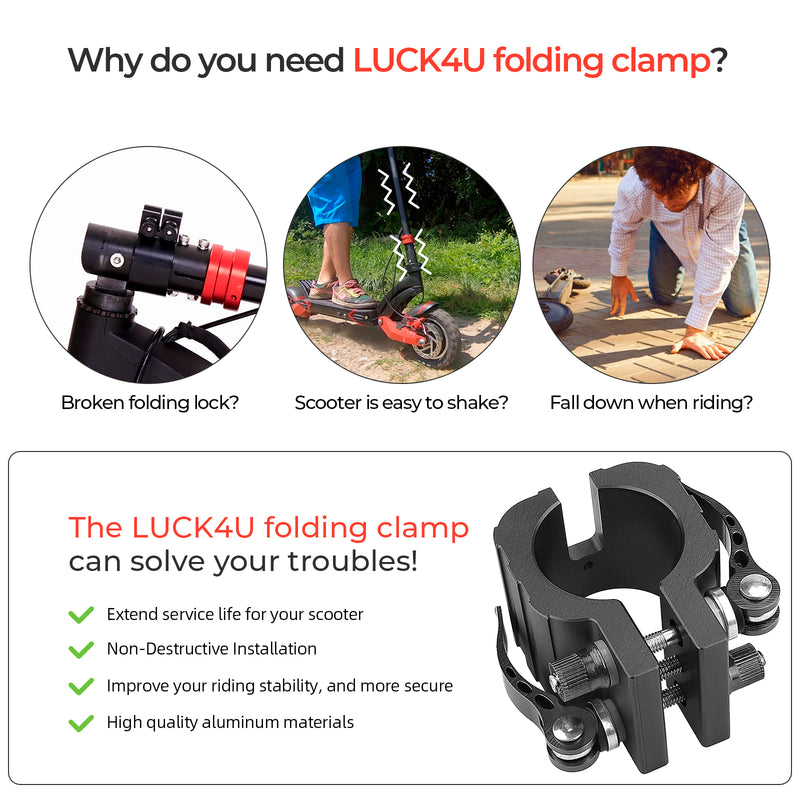 갤러리 뷰어에 이미지 로드, ulip Scooter Folding Clamp Aluminum Alloy Vertical Rod Rugged Lock Scooter Accessories for Zero 8X 10X 11X Series Electric Scooter
